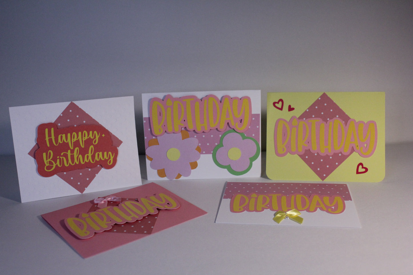 Birthday cards with polka dots