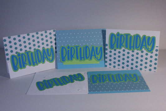 Birthday Cards Blue & Green theme