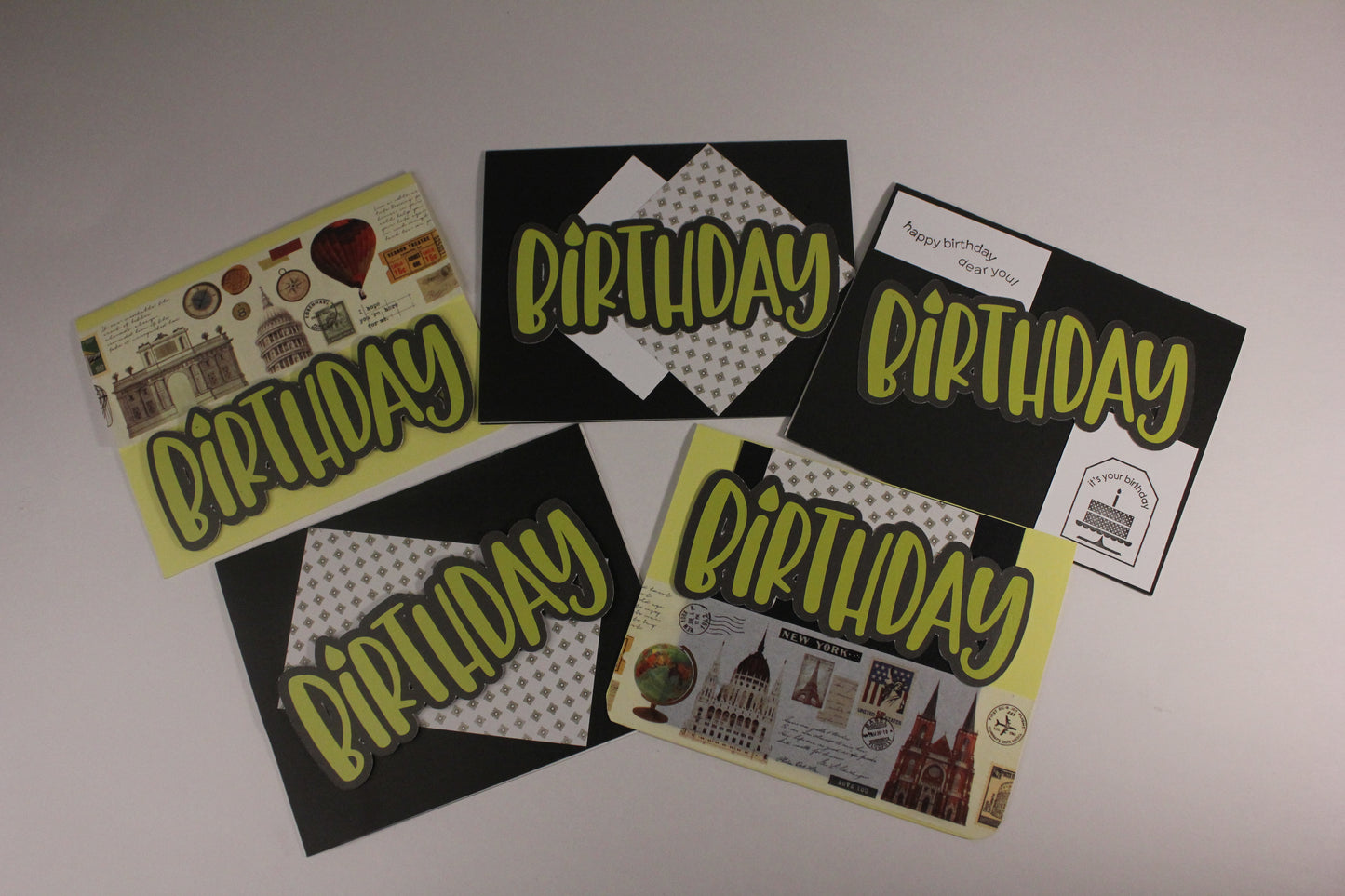 Birthday Cards Black & Yellow